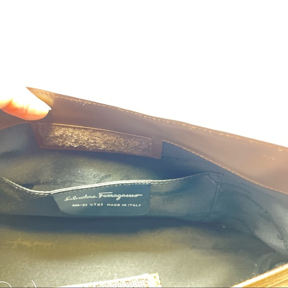 Salvatore Ferragamo Yellow Canvas and Brown Shoulder Bag. - Picture 7 of 11